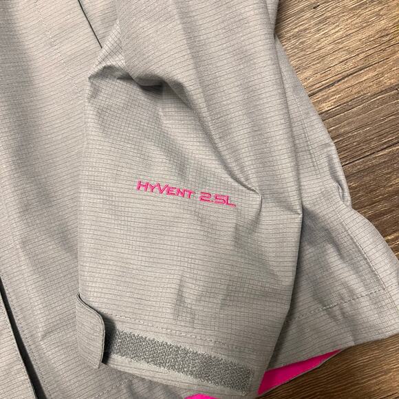 The North Face HyVent 2.5L Hooded Rain Windbreaker Jacket Gray Pink Women’s S - Picture 12 of 12